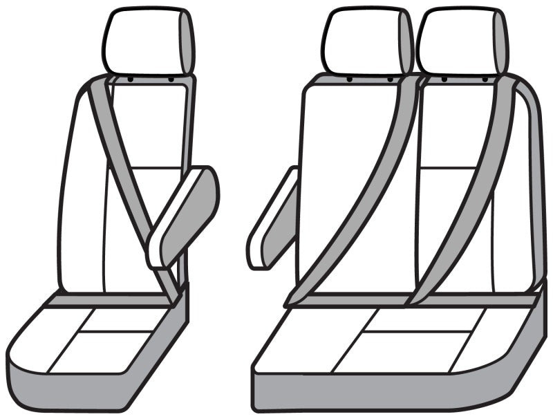 Covercraft 15-26 Ford Transit Polycotton SeatSaver Custom Third Row Seat Covers-Taupe