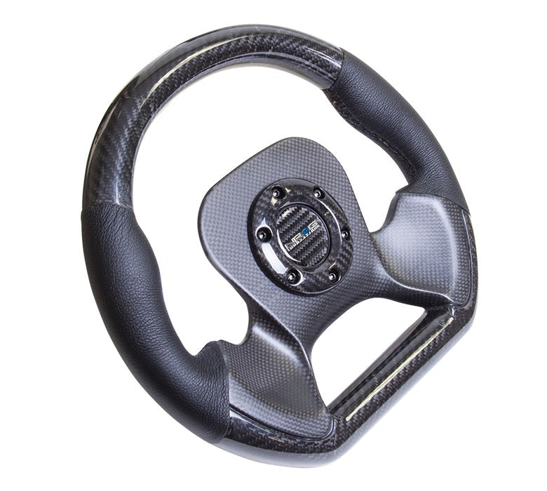 NRG Carbon Fiber Steering Wheel 320mm Perforated Black - Universal