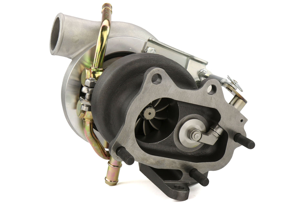 Forced Performance FP BLACK Turbocharger 84mm 8cm IWG w/ Oil Feed Line - 2002-2007 Subaru WRX / 2004-2021 Subaru STI