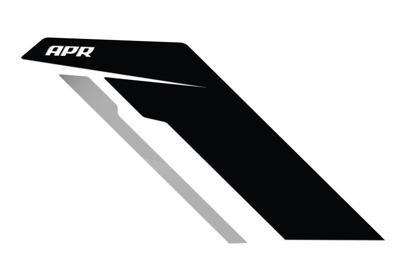 APR Sideburn Stickers - Black APR/Silver Stripe (Pair)