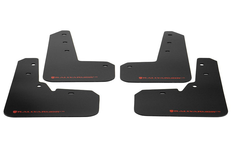 Rally Armor UR Mudflaps Black Urethane Red Logo - 2013-2017 Subaru XV Crosstrek