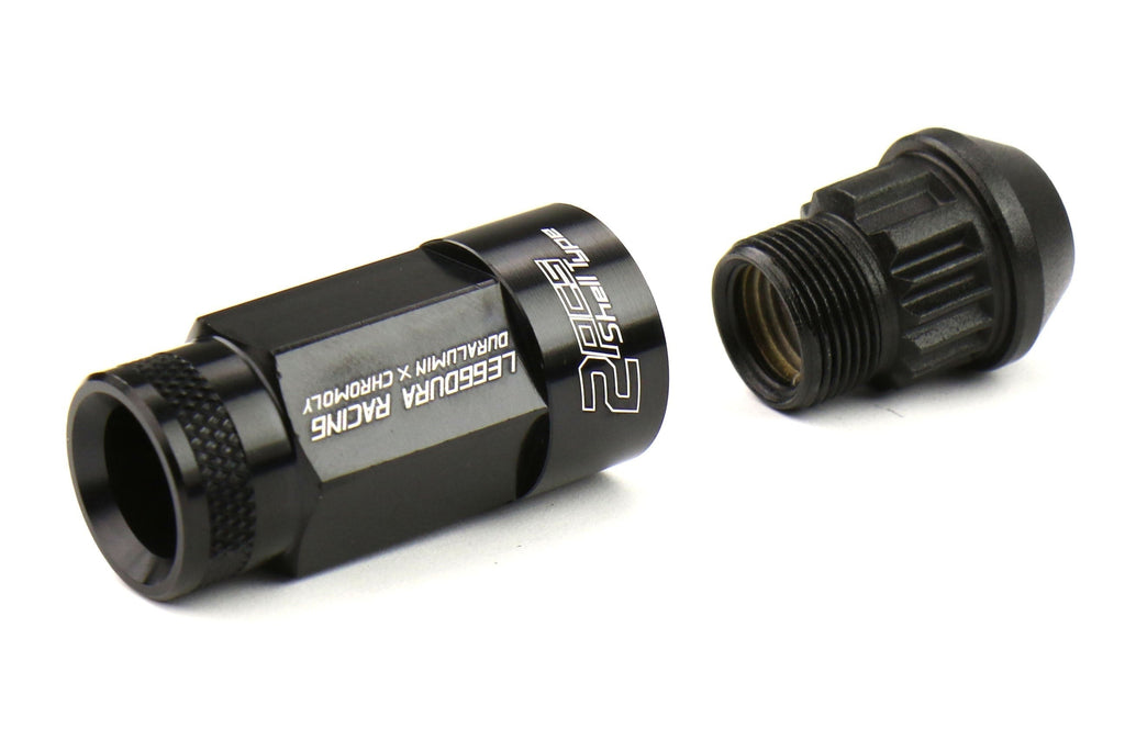 Project Kics Leggdura Racing Shell Type Lug Nut Set 53mm Open-End Look 12X1.25 Black