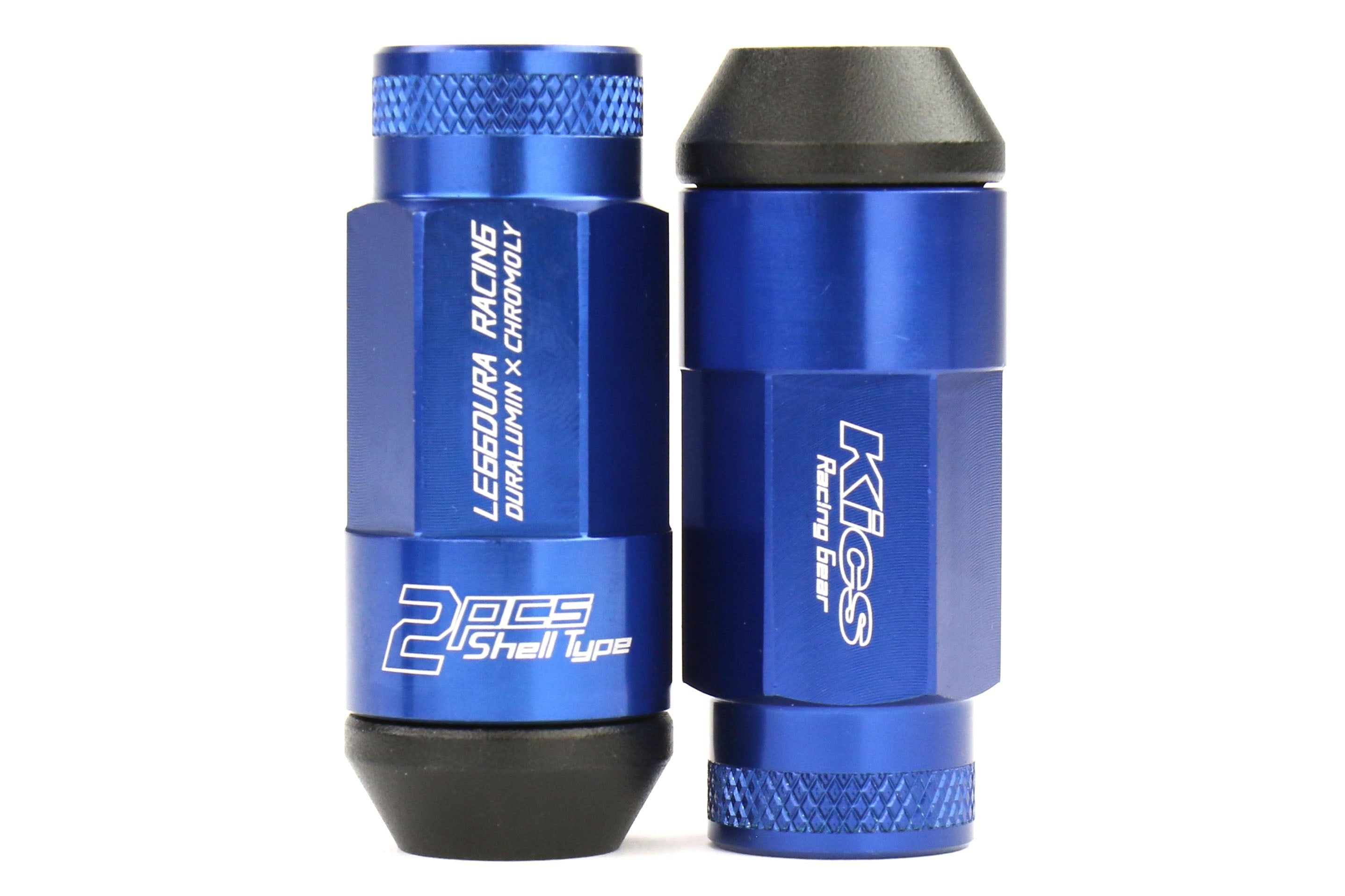 Project Kics Leggdura Racing Shell Type Lug Nut Set 53mm Open-End Look 12X1.25 Blue - Universal