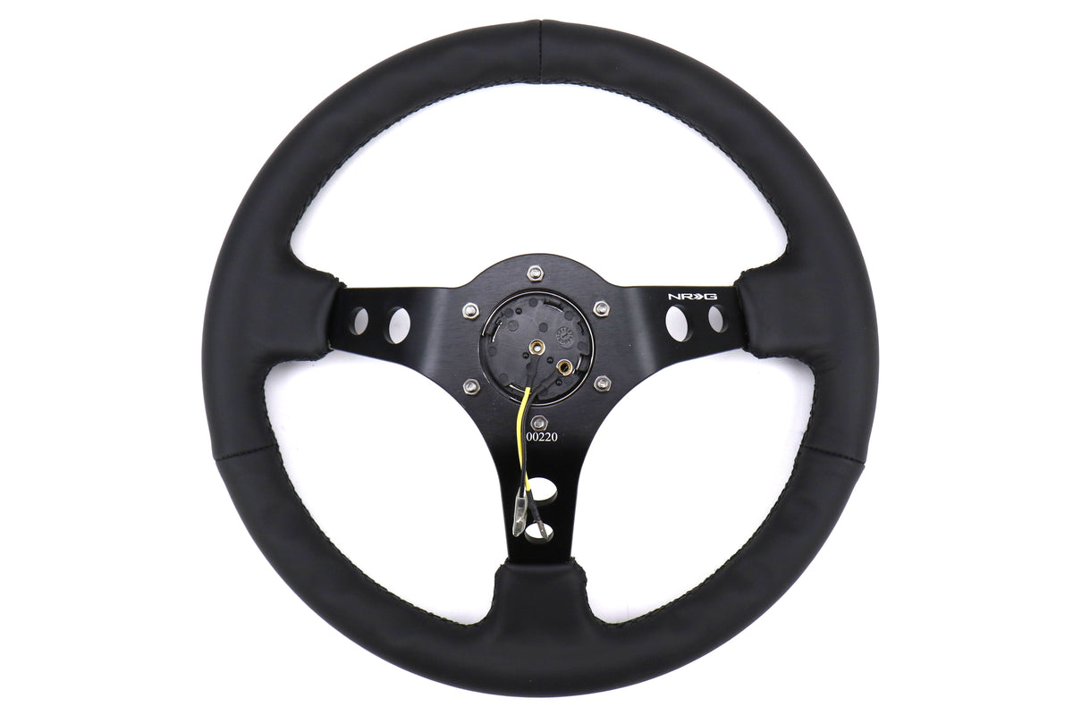 NRG Reinforced Steering Wheel 350mm 3in Deep Black - Universal