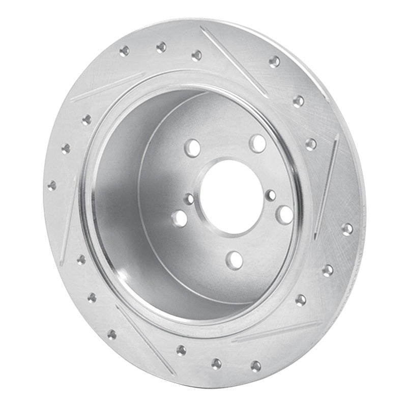 R1 Concepts Drilled & Slotted Silver Rear Left Brake Rotor - 2005-2009 Subaru Outback