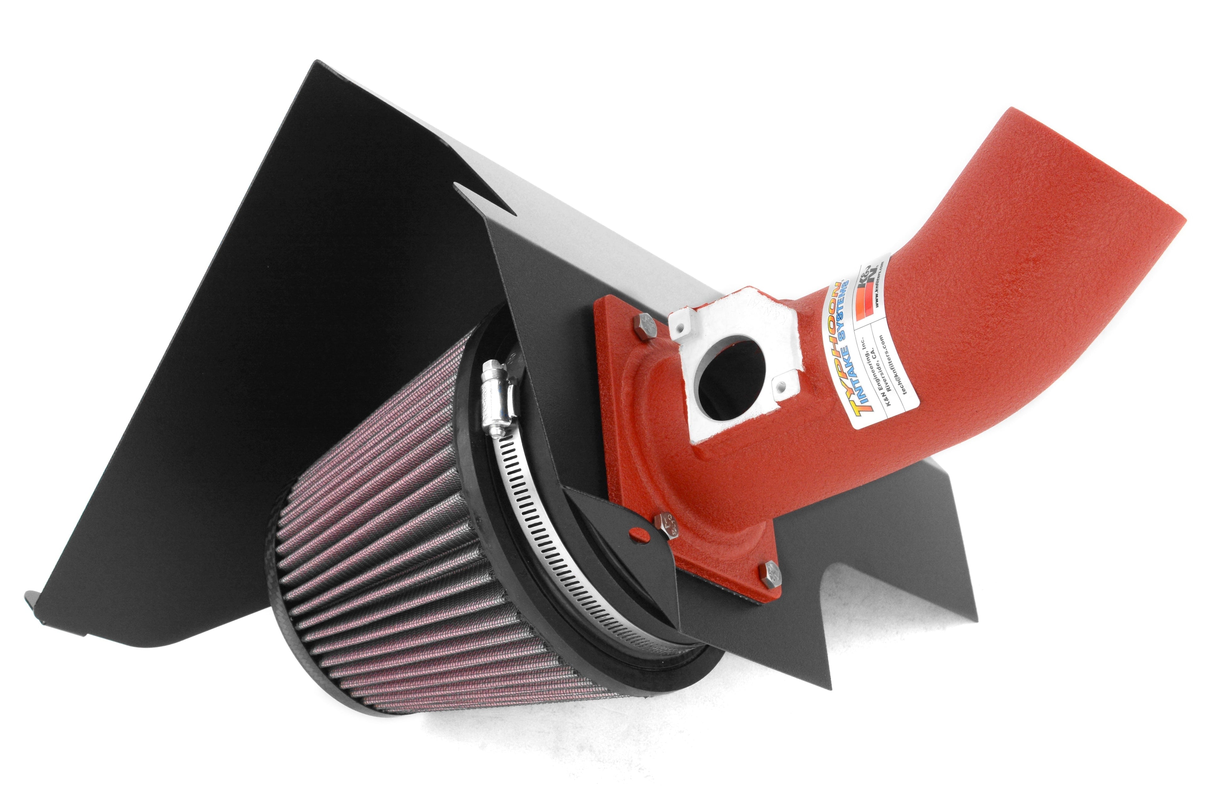 K&N Wrinkle Red Typhoon Short Ram Intake - 2002-2007 Subaru WRX / 2004-2007 STI