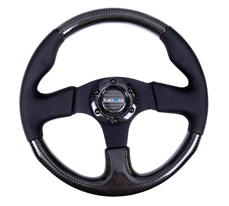 NRG Carbon Fiber Steering Wheel 315mm Perforated Black - Universal