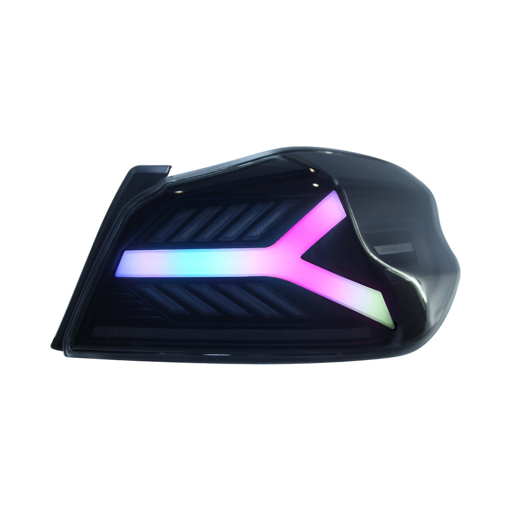 OLM Y-Spec LED Taillights (Smoke Lens White Optic w/RGB) - 2015-2021 WRX / STI
