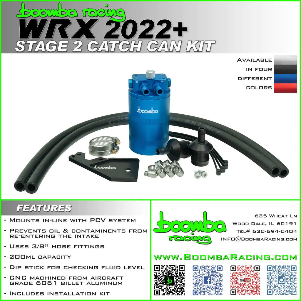Boomba Racing Stage 2 Catch Can Kit - BLACK - 2022-2024 Subaru WRX