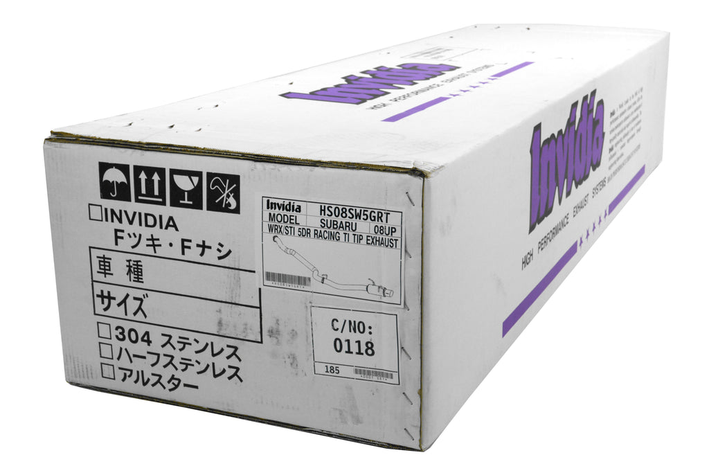 Invidia Racing Series Single Exit Cat Back Exhaust - Titanium Tip - 2008-2014 Subaru WRX / STI Hatchback