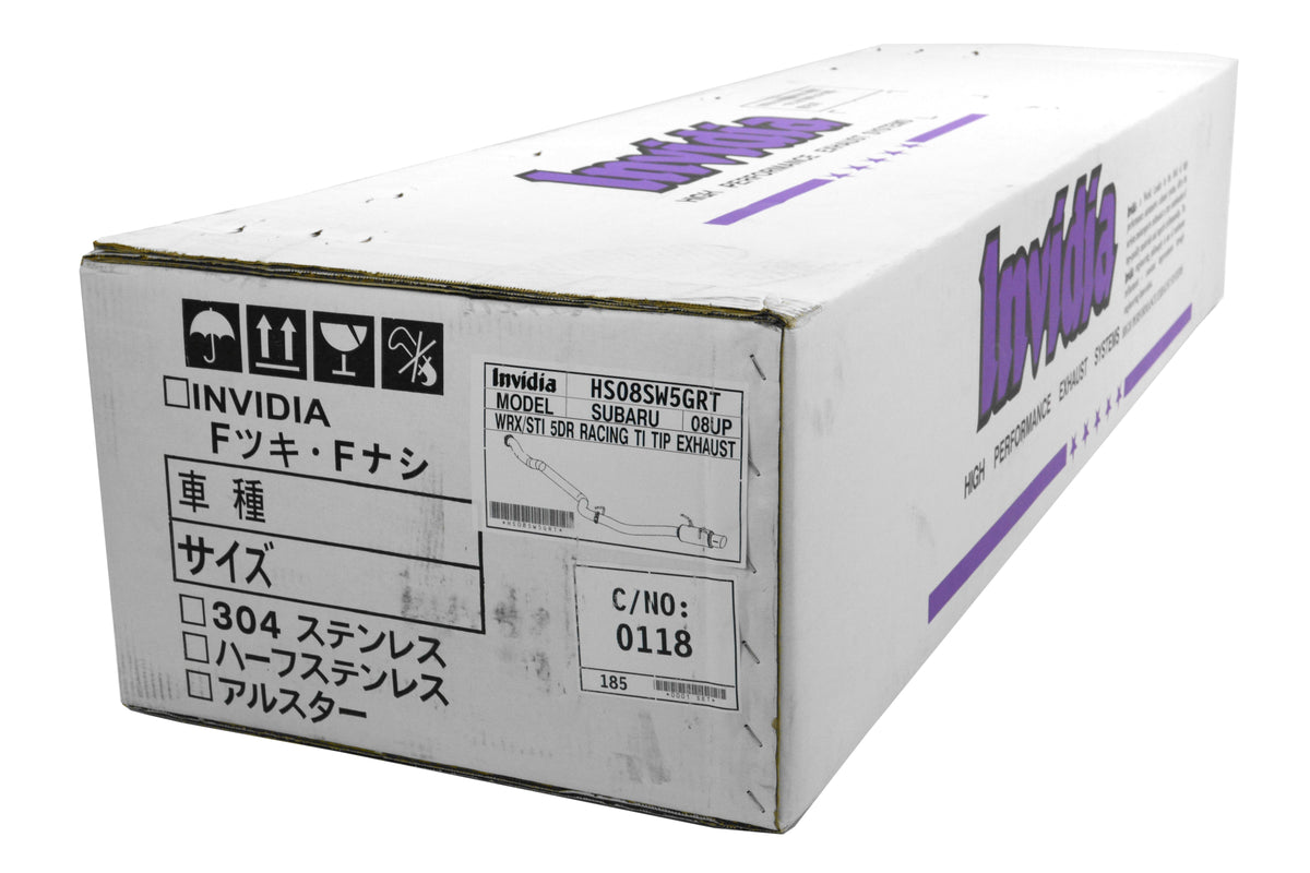 Invidia Racing Series Single Exit Cat Back Exhaust - Titanium Tip - 2008-2014 Subaru WRX / STI Hatchback