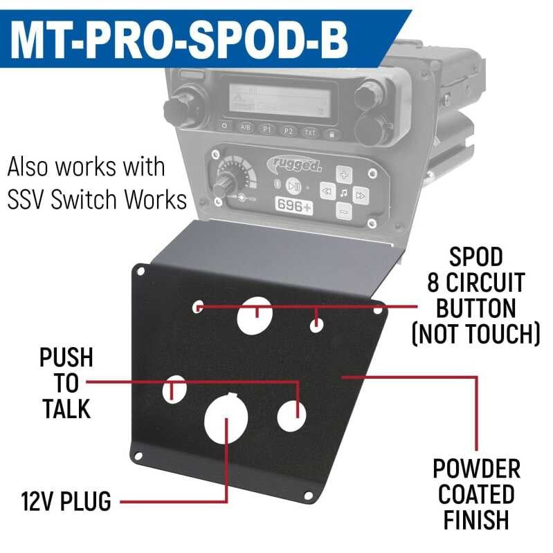 Rugged Radios Polaris RZR PRO XP/Turbo R/PRO R Dash Mount - Jack Mount