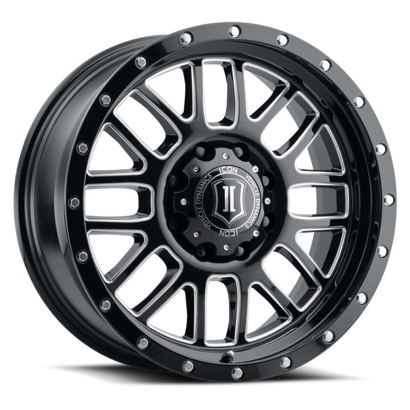 ICON Alloys Alpha 20x9 8x6.5 +19mm 5.75" Backspacing Gloss Black with Milled Windows Wheel - 1220908057GBMW