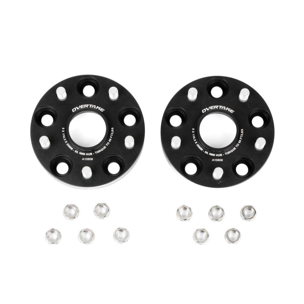 OVERTAKE Wheel Spacers - Pair - 25mm 5x114.3 - Subaru 2015-2026 WRX, 2005-2021 STI, and more