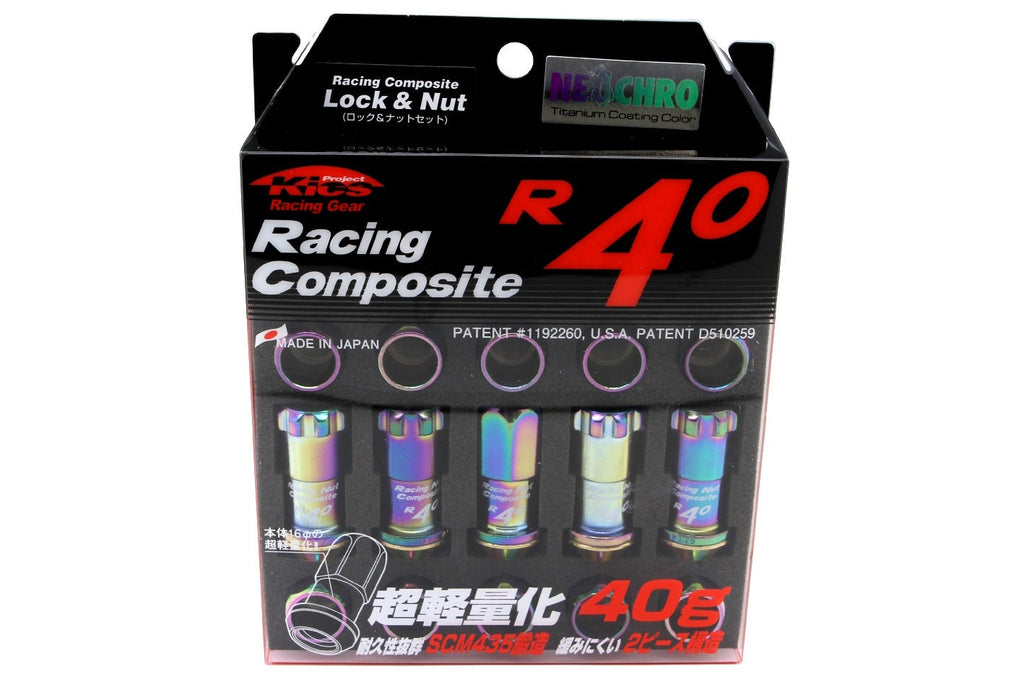 Project Kics R40 16+4 Piece Neo Chrome 12x1.25 Lug Nuts