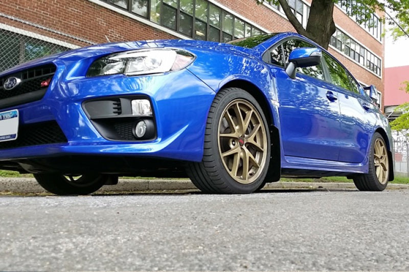 Rally Armor Black UR Mud Flap w/Light Blue Logo - 2015-2021 Subaru WRX / 2015-2021 STI