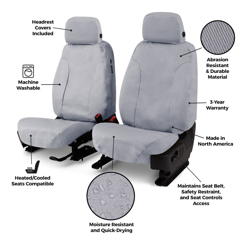 Covercraft 19-23 Ford Transit Polycotton SeatSaver Custom Third Row Seat Covers-Charcoal