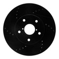 R1 Concepts Drilled & Slotted Black Front Left Brake Rotor - 2015-2019 Subaru Legacy