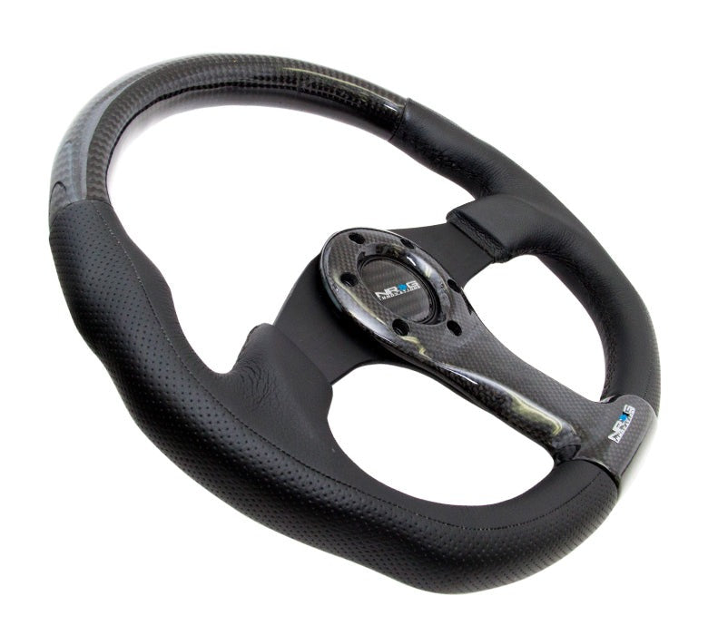 NRG Carbon Fiber Steering Wheel 350mm Oval Black - Universal