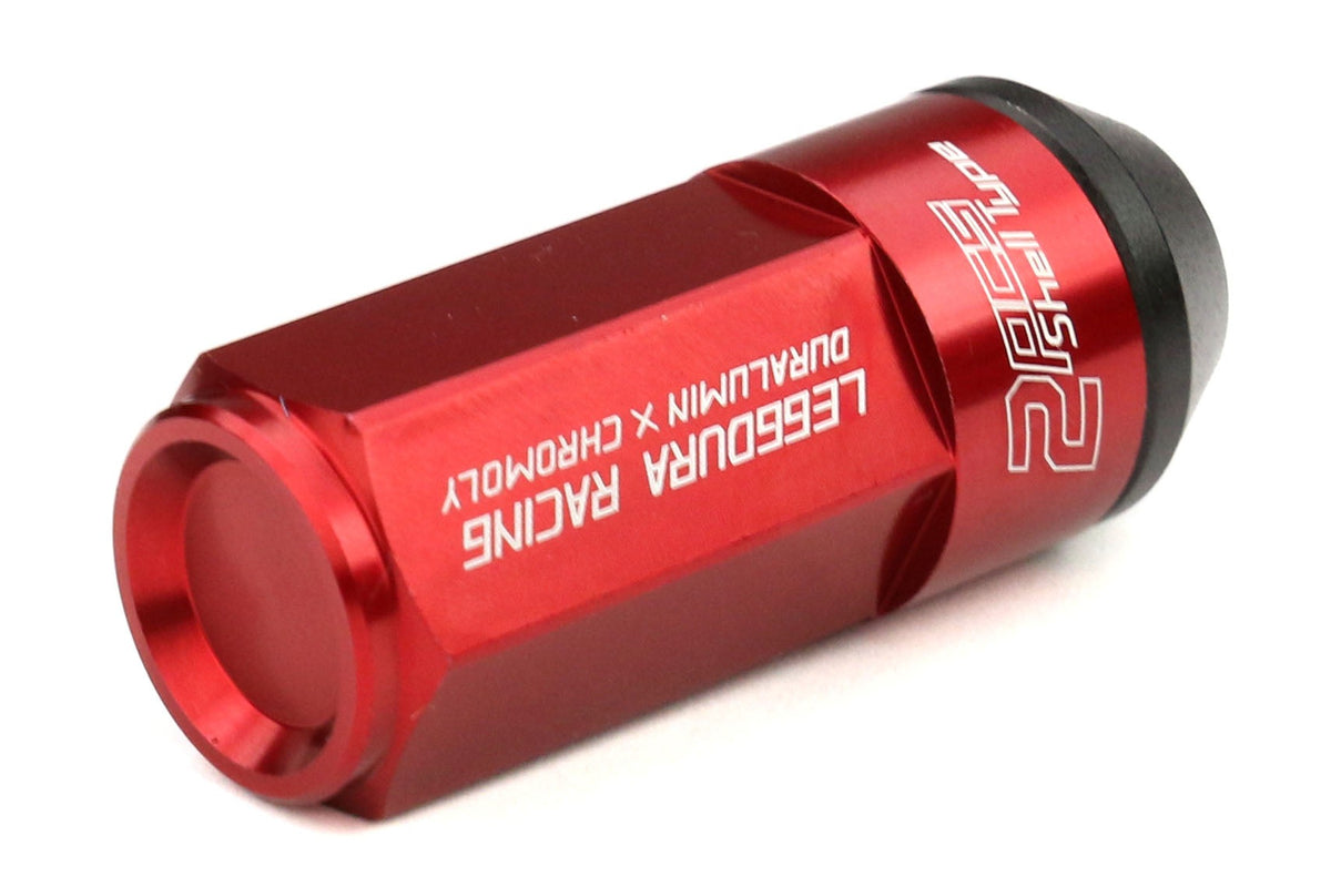 Project Kics Leggdura Racing Shell Type Lug Nut Set 53mm Closed-End Look 12X1.25 Red