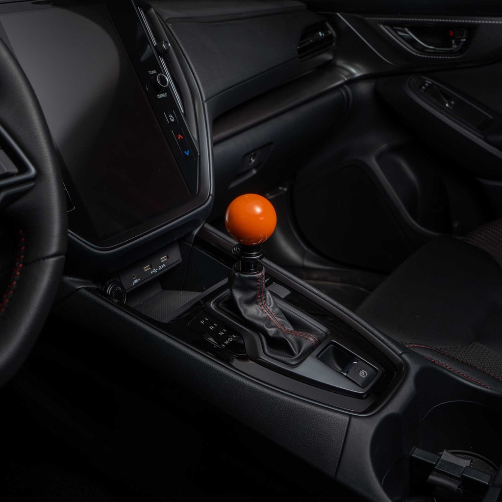 Billetworkz Automatic Shifter - Gloss Orange - Fits Subaru CVT: WRX (2022+), Crosstrek (2024+), Forester (2025+), Impreza (2024+), Legacy/Outback (2015+)