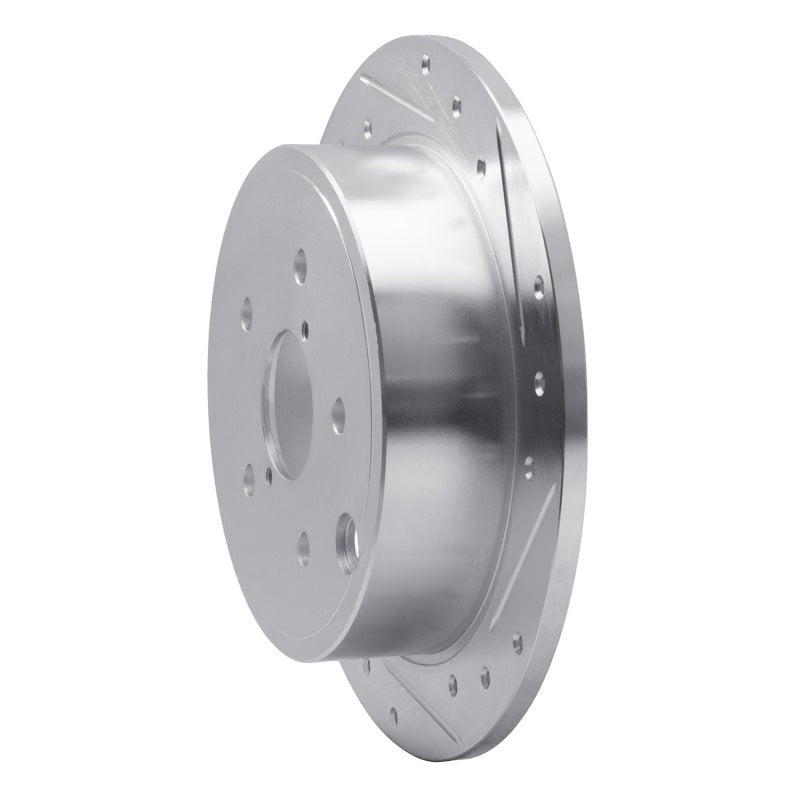 R1 Rear Right Drilled & Slotted Silver Brake Rotor - 2015-2021 Subaru WRX