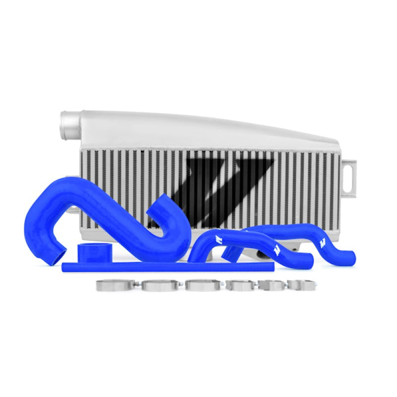Mishimoto Subaru Top-Mount Intercooler Kit, Powder Coated Silver & Blue Hoses - 2002-2007 Subaru WRX / 2004-2007 STI