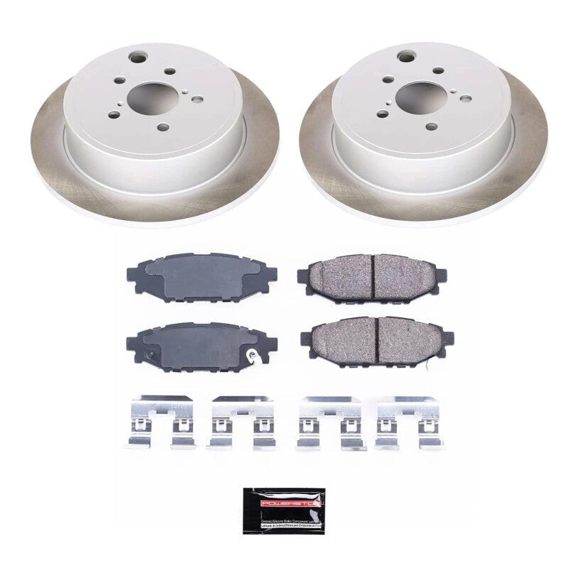 Power Stop Semi-Coated Rear Rotor Kit - 2010-2014 Subaru Outback