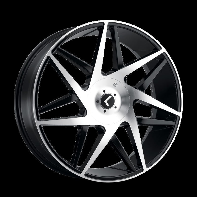 Kraze KR192 Phase 22x8.5 5x112/114.3 +38 Offset Gloss Black Machined Wheel