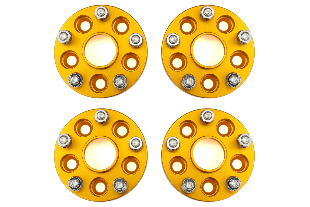 ISC Suspension 5x100 to 5x114.3 25mm Wheel Adapters Gold - Subaru Models (inc. 2002-2014 WRX)