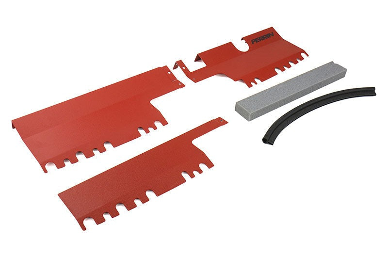 PERRIN Radiator Shroud (Use With & Without OEM Intake Scoop) Red - 2015-2020 Subaru WRX / STI