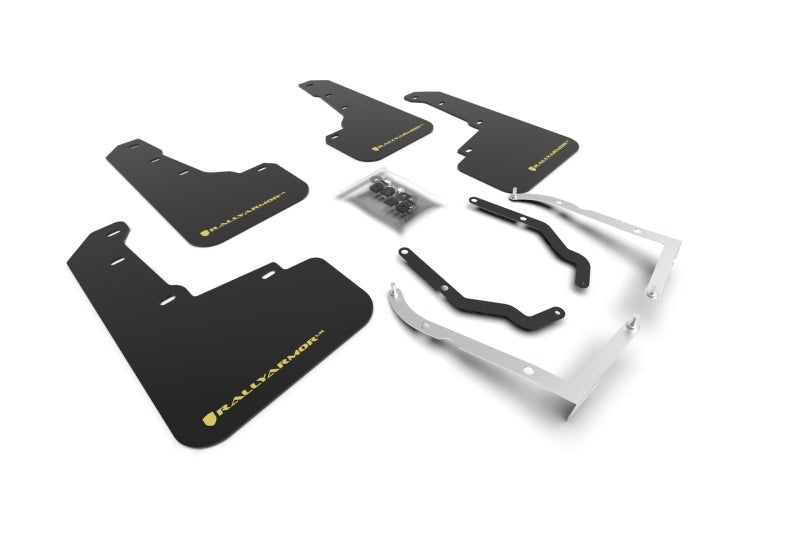 Rally Armor Black UR Mud Flap - Yellow Pearl Logo - 2018-2023 Subaru Crosstrek