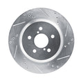 R1 Concepts Rear Right Drilled & Slotted Silver Brake Rotor - 2019-2023 Subaru Crosstrek