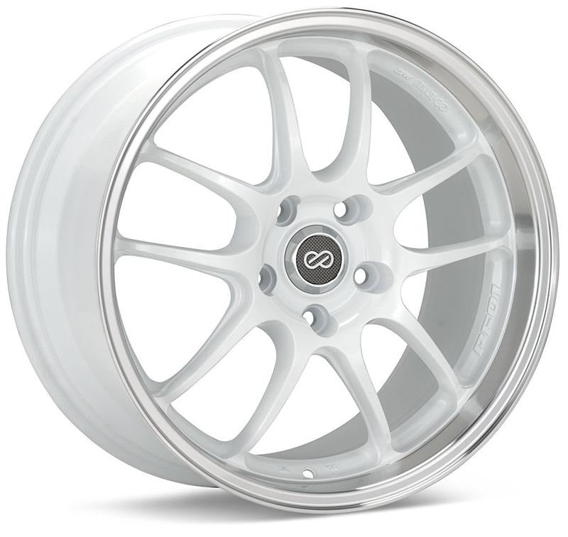 Enkei PF01 17x9 5x114.3 35mm Offset 75mm Hub Bore - White Machined - 2005-2007 Subaru STI