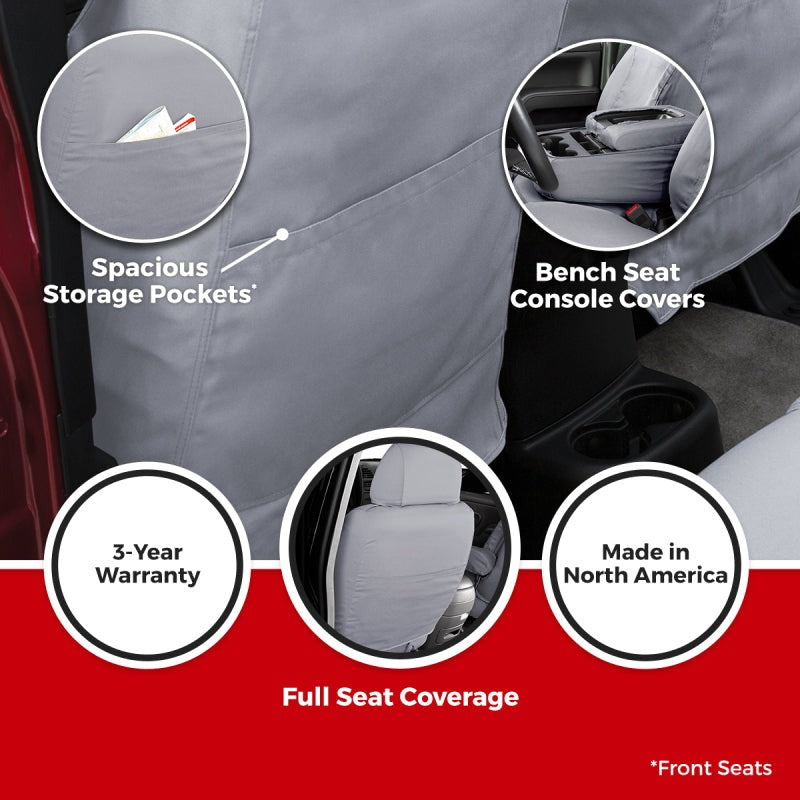 Covercraft 15-21 Ford Transit Polycotton SeatSaver Custom Third Row Seat Covers-Misty Grey