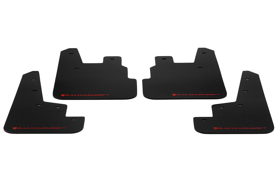 Rally Armor UR Mudflaps Black Urethane Red Logo - 2014-2018 Subaru Forester
