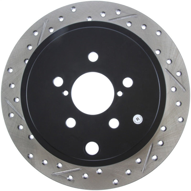StopTech Slotted & Drilled Sport Brake Rotor - Rear Right - 2008-2014 Subaru WRX (Excl. STI)