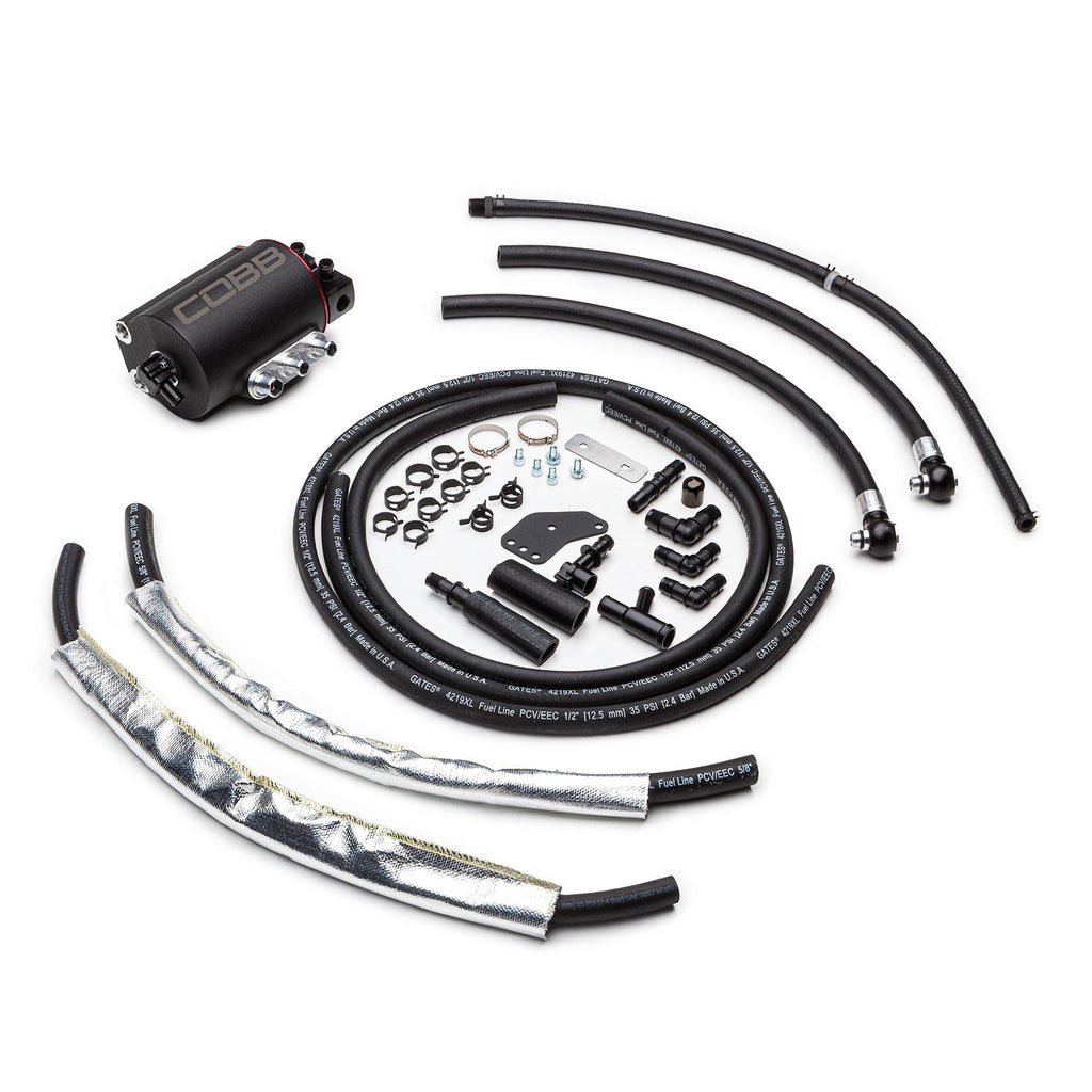 COBB Tuning Air Oil Separator Black/Red - Subaru Models (inc. 2008-2021 STI / 2008-2014 WRX)