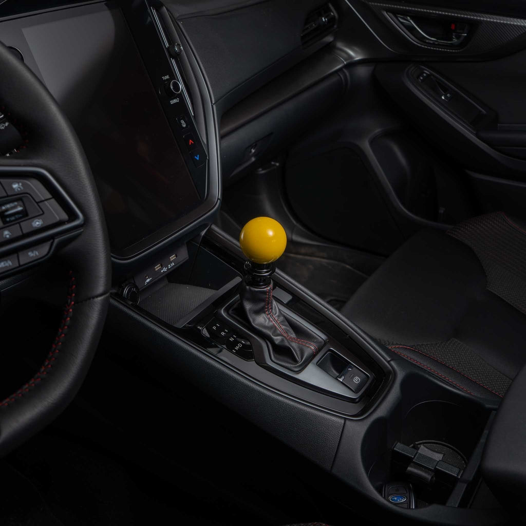 Billetworkz Automatic Shifter - Gloss Yellow - Fits Subaru CVT: WRX (2022+), Crosstrek (2024+), Forester (2025+), Impreza (2024+), Legacy/Outback (2015+)