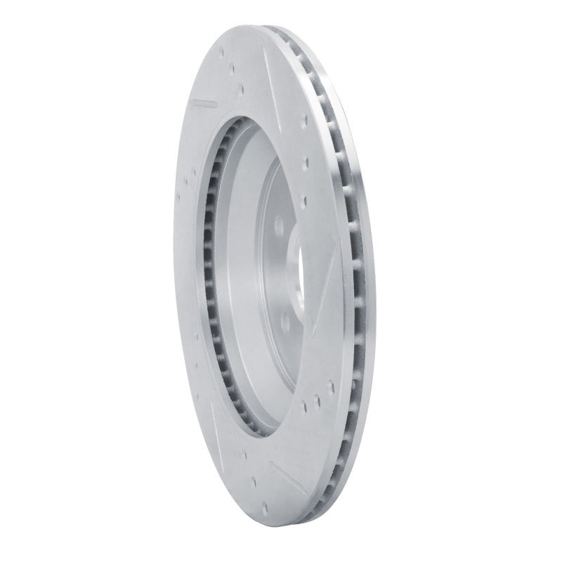 R1 Concepts Rear Left Drilled & Slotted Silver Brake Rotor - 2019-2023 Subaru Crosstrek