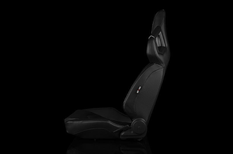 Braum Alpha X Series Sport Seats - Black & Black Stitching - Low Base Version - Universal