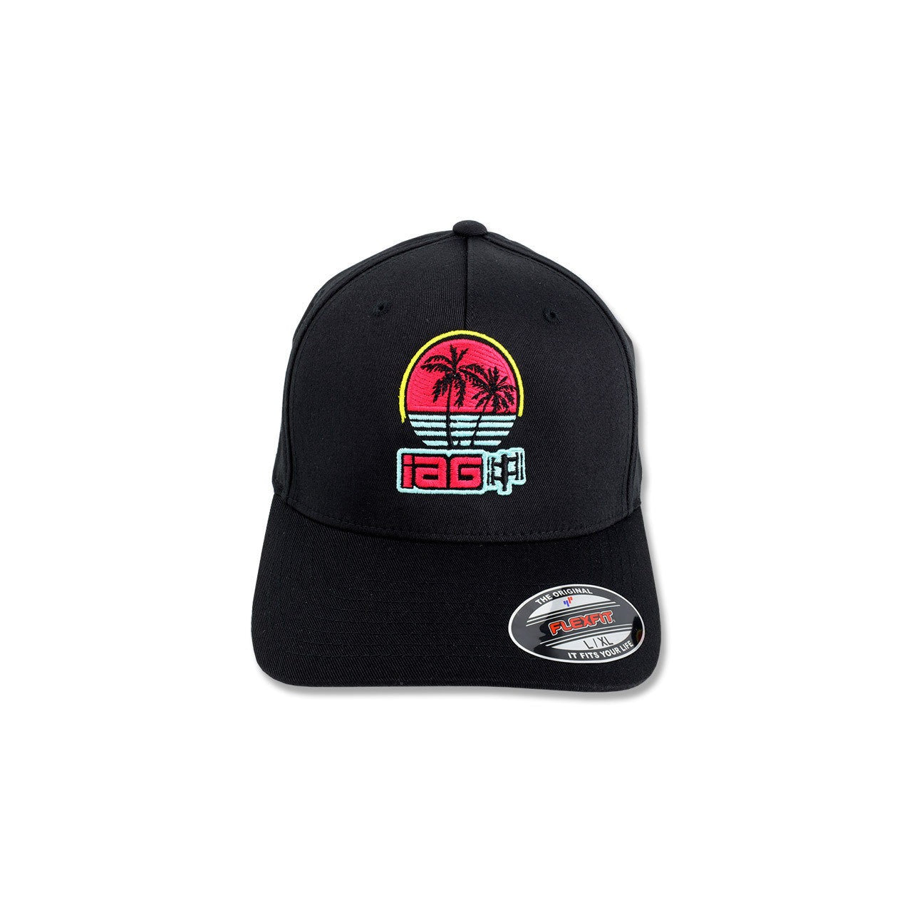 IAG Performance IAG Miami Logo Embroidered Flexfit Cap (Black) - Size S/M