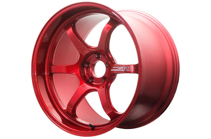 Advan Racing R6 Racing Candy Red 18x9.5 +45 5x114.3 (Single Wheel) - 2015-2024 Subaru WRX / 2015-2021 STI / 2019-2024 Forester
