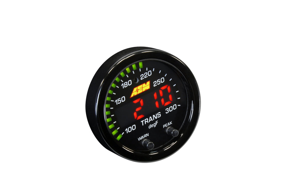AEM X-Series Temperature Gauge Kit - 100-300F - Black Bezel / Black Face - Universal