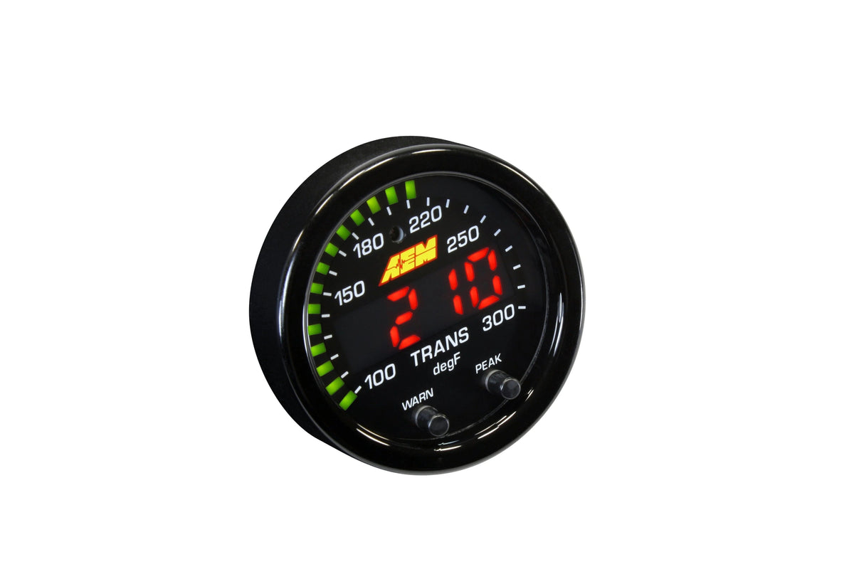 AEM X-Series Temperature Gauge Kit - 100-300F - Black Bezel / Black Face - Universal