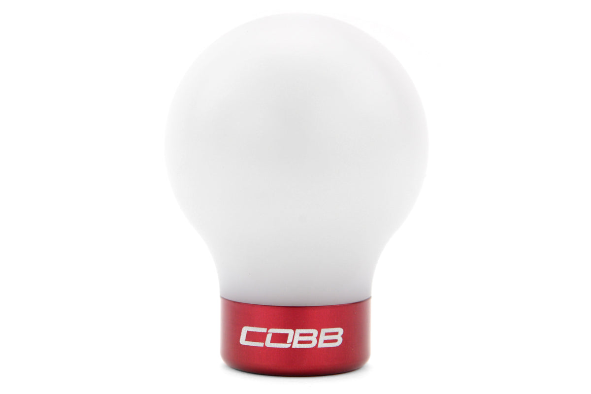COBB Tuning Delrin Shift Knob White/Red 6MT - Subaru 6MT Models (inc. 2004+ STI / 2015+ WRX)