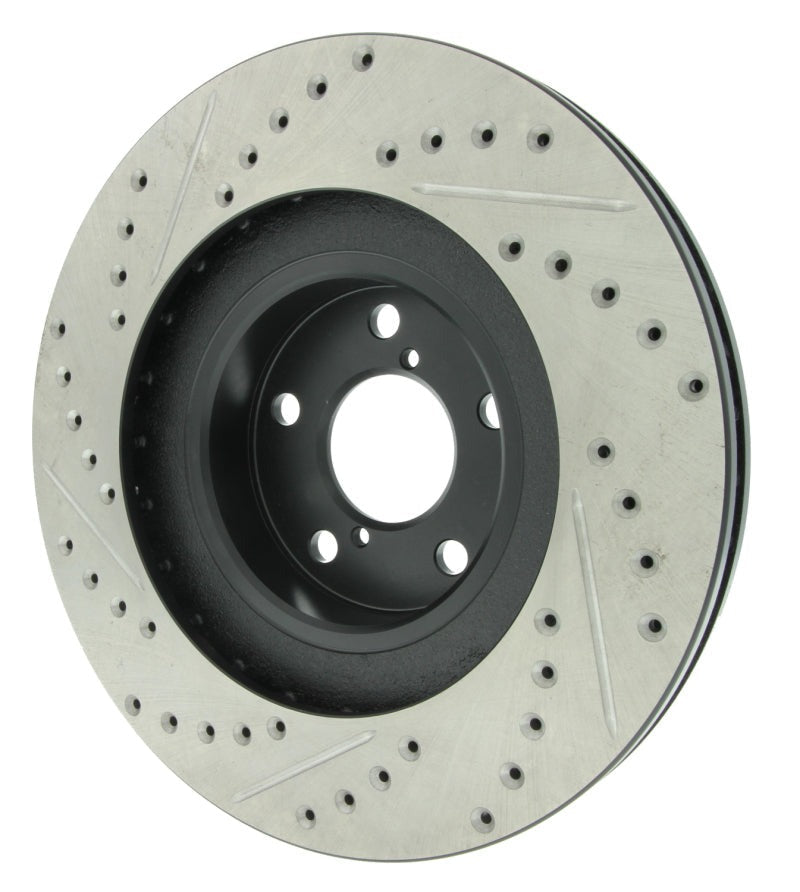 StopTech Slotted & Drilled Sport Brake Rotor - Front Left - 2002-2010 Subaru WRX (Excl. STI)
