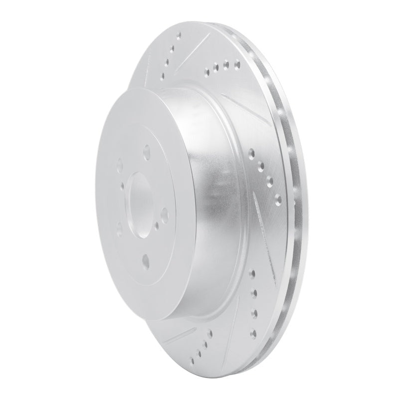 R1 Rear Left Drilled & Slotted Silver Brake Rotor - 2004 Subaru STI