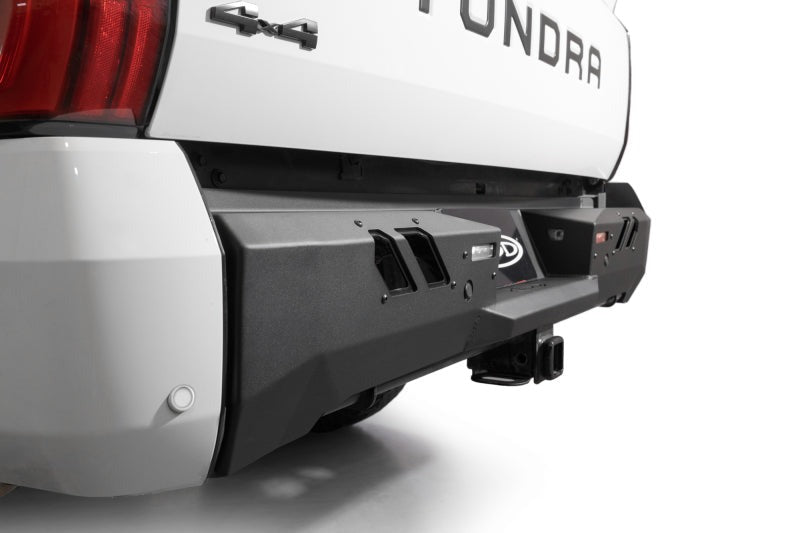 Addictive Desert Designs 2022+ Toyota Tundra Black Label Rr Bumper - Hammer Blk w/ Satin Blk Panels