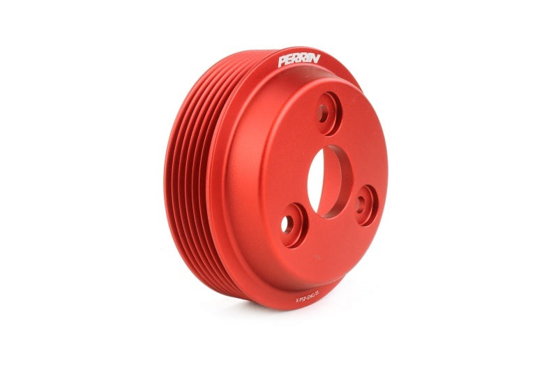 PERRIN Lightweight Water Pump Pulley - Red 2022-2025 Subaru WRX / 2021-2025 Crosstrek / 2020-2025 LGT/OBXT/FXT